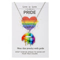 Women's stainless steel necklace and bracelet set with inspirational colour printing.