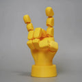 Yellow PLA hand prop ornament with movable joints for decorative display