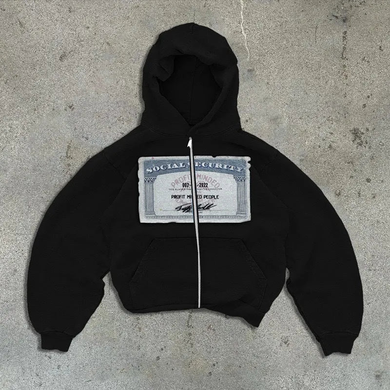 Unisex hooded zip jacket with front pocket in black, grey or pink colours