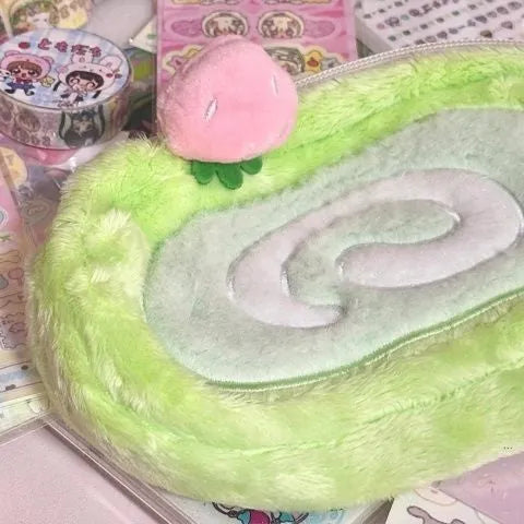 Honeydew Roll velvet Swiss roll cake design pencil case in Korean style