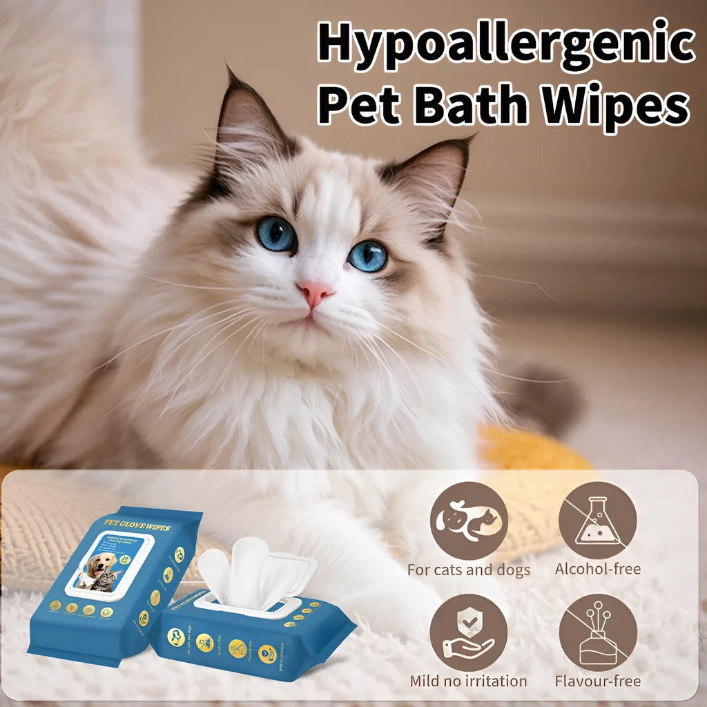 Disposable pet grooming gloves for cats and dogs in 20-piece packaging