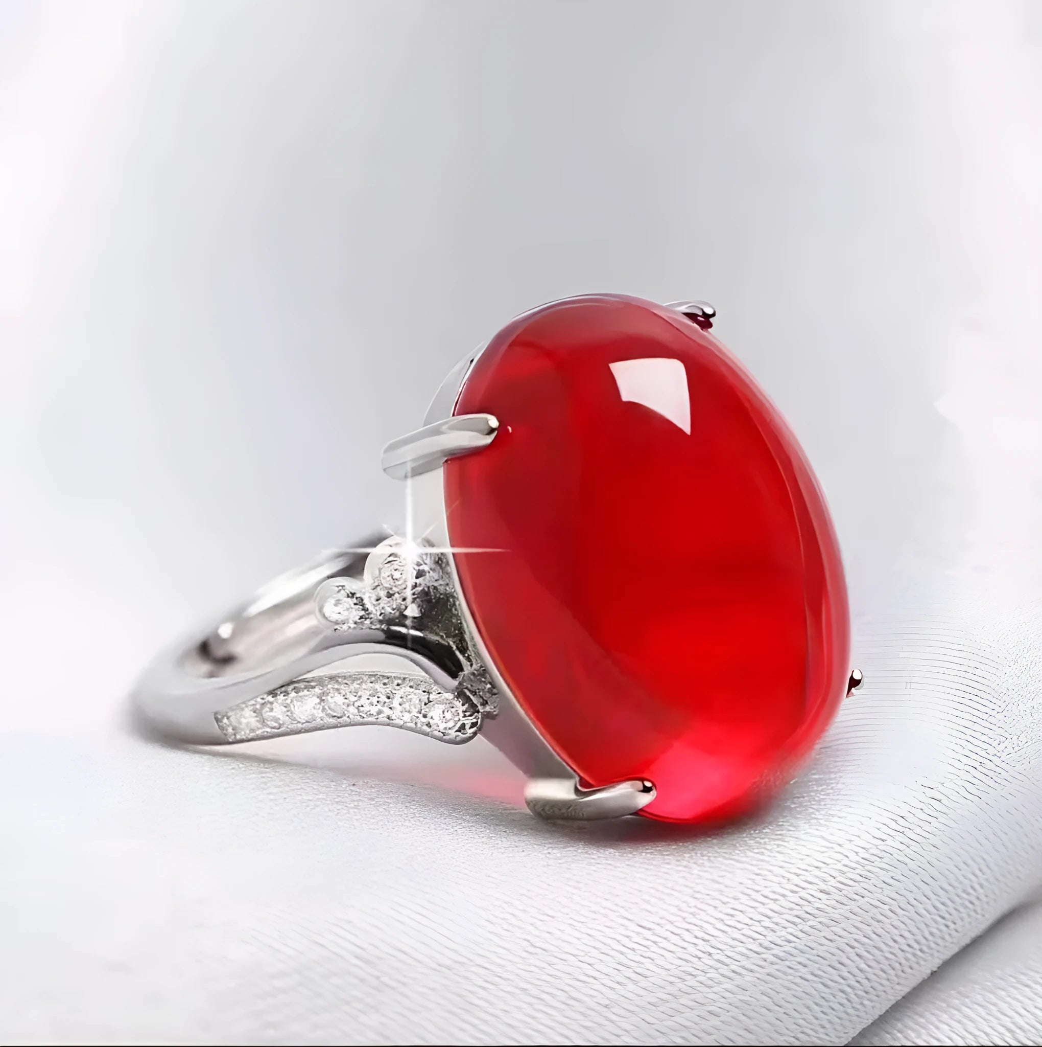 Alloy geometric sapphire ring with adjustable opening in five colour options