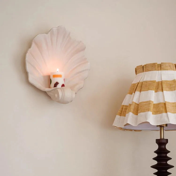 White resin simulation scallop shell fruit plate ornament for home decoration