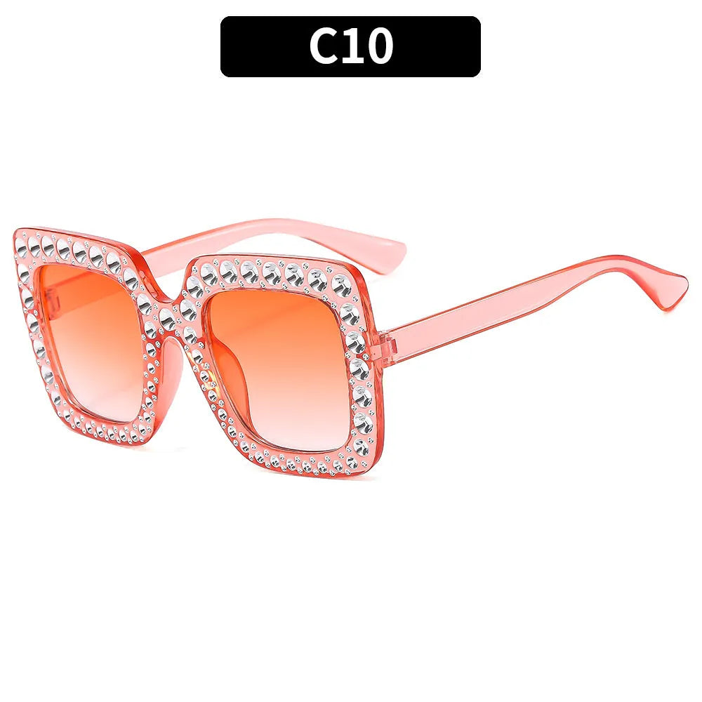Personality trend sunglasses with plastic box case in multiple colour combinations including black frame grey lens