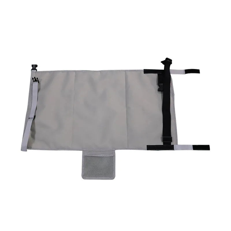 Portable children's aircraft pedal seat extender in blue, black or grey with optional drawstring pocket