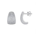 S925 sterling silver geometry ear studs with colourless moissanite stones