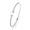 Multi-zircon personalised copper bracelet with inlaid crystal gemstones in white or blue colour