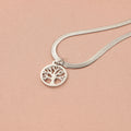 Stainless steel necklace with a U-shaped titanium steel tree pendant on a snake bones chain.