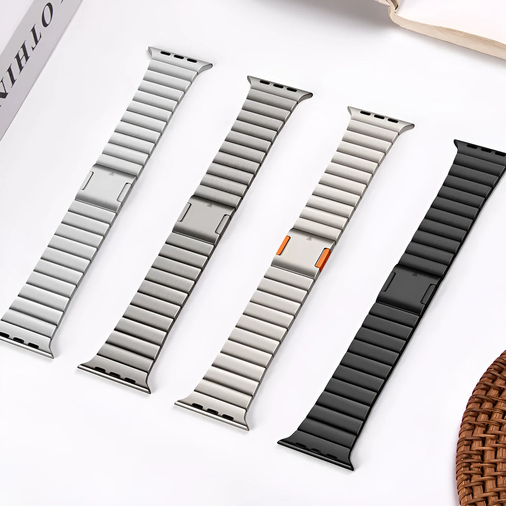 Stainless steel magnetic buckle watch strap for Apple Watch in business style
