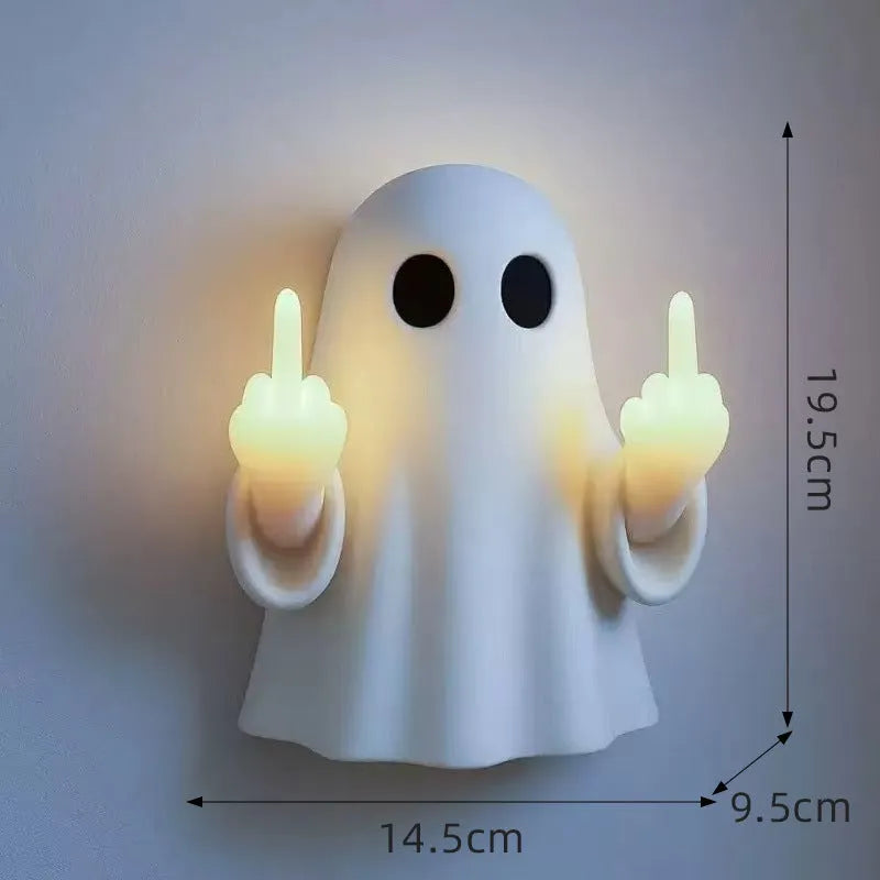 White ghost statue night lamp with modern design for Halloween decorations