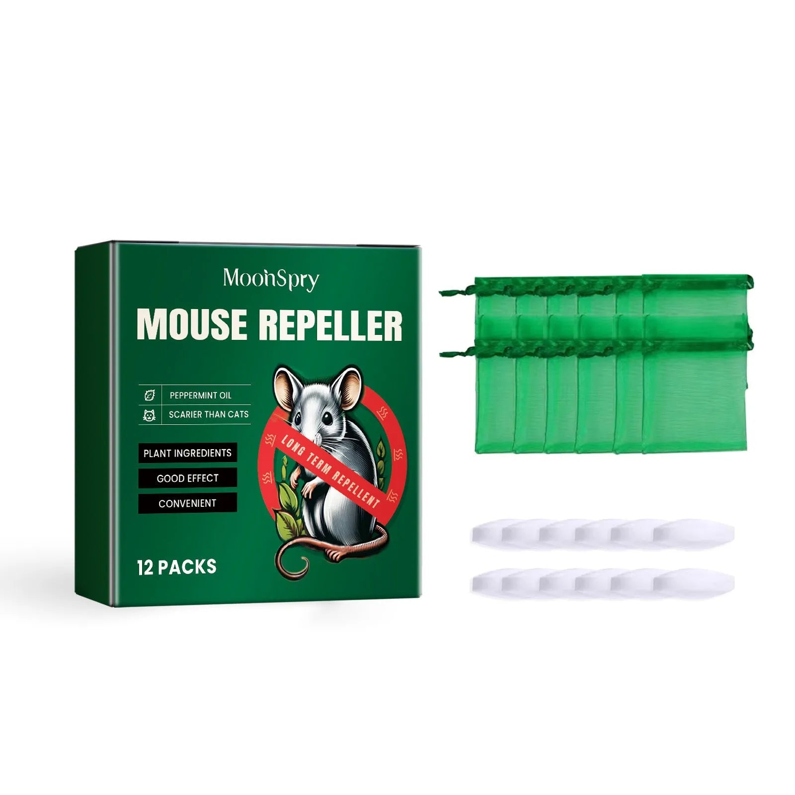 60ml natural rat repellent spray bottle with essential oils for home, outdoor and car rodent protection
