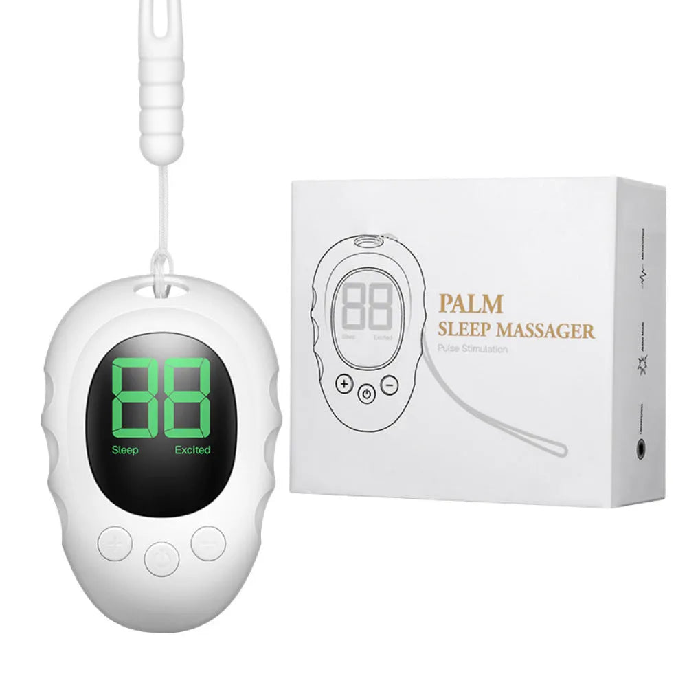 Silicone sleep aid hand grip device in white, black or green colour with charging cable
