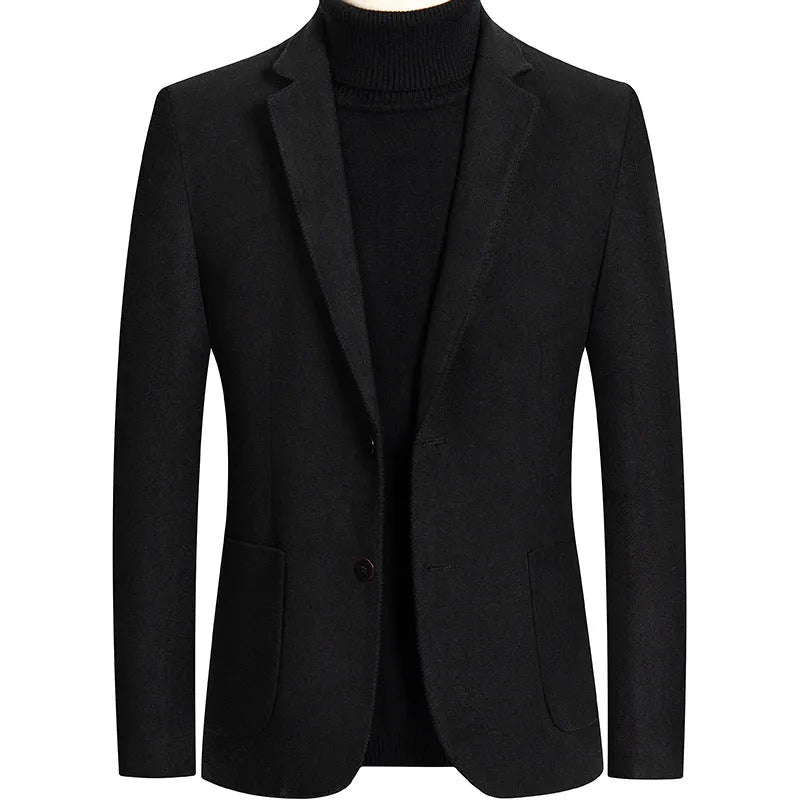 Men's slim fit wool suit jacket in grey colour with polyester lining for autumn winter wear