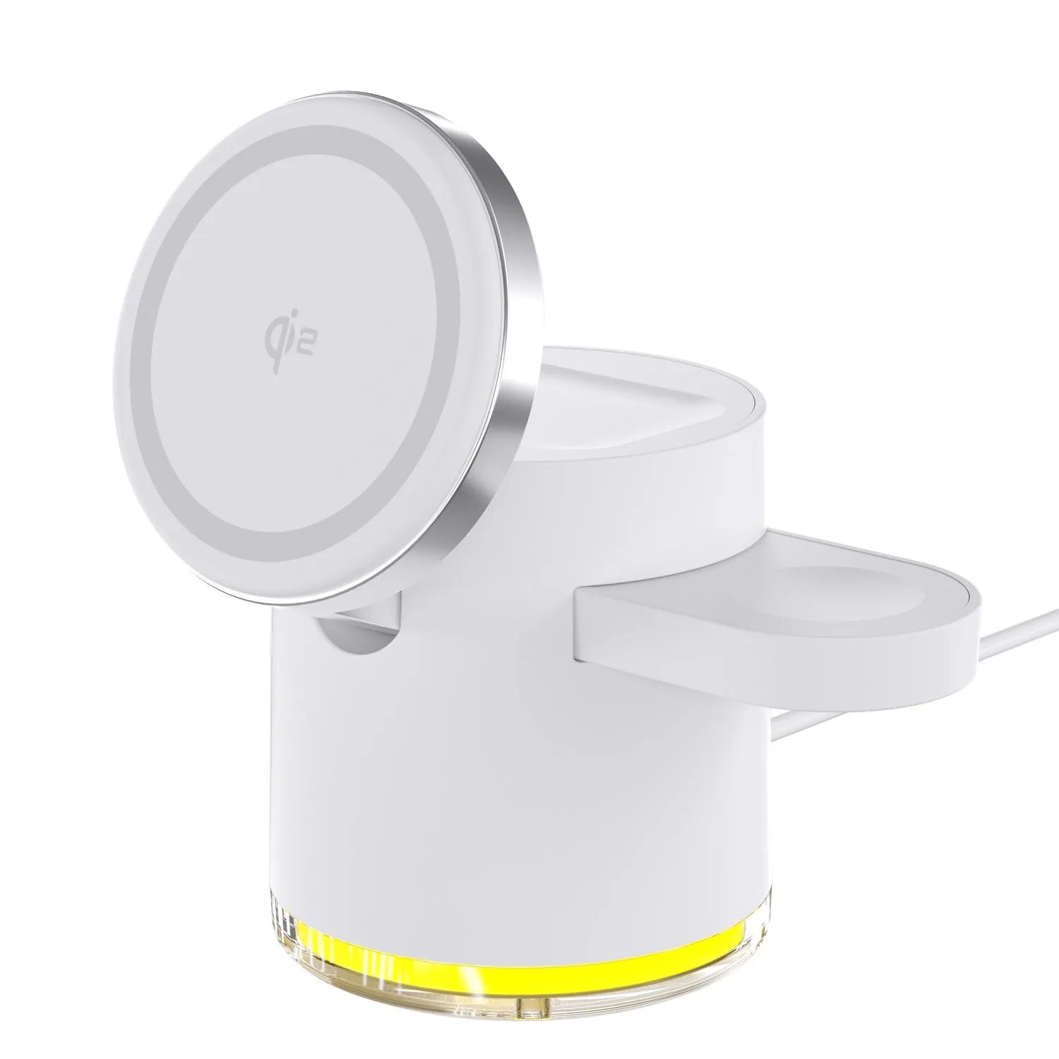 C16 portable magnetic three-in-one wireless folding charger in ivory white and black colour options