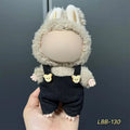 Plastic doll costume outfit designed for 17cm tall vinyl figurines on a display stand.