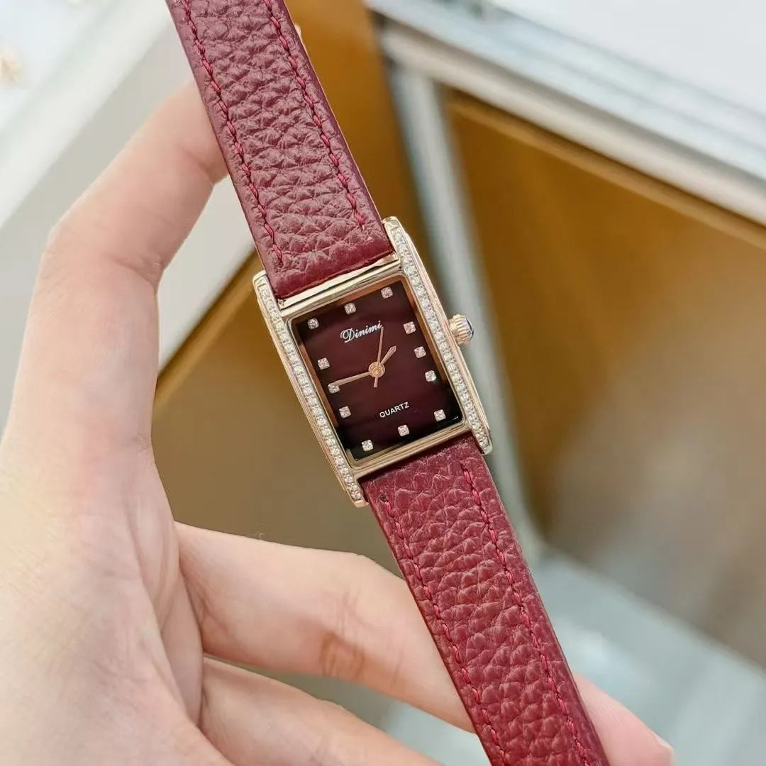 Alloy Chinese-style red women's watch with multiple design patterns and 8mm thickness