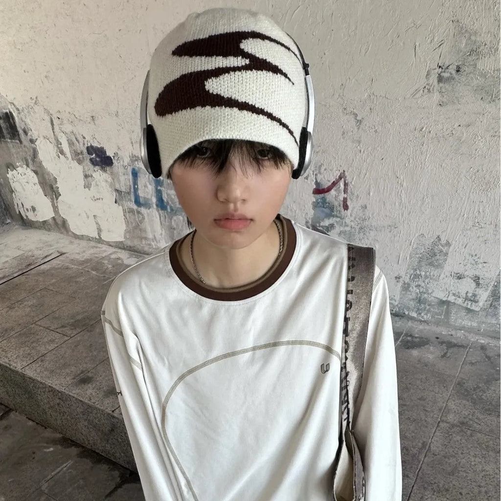 Acrylic knitted beanie hat in medium size M 56-58cm available in black, grey or white colours