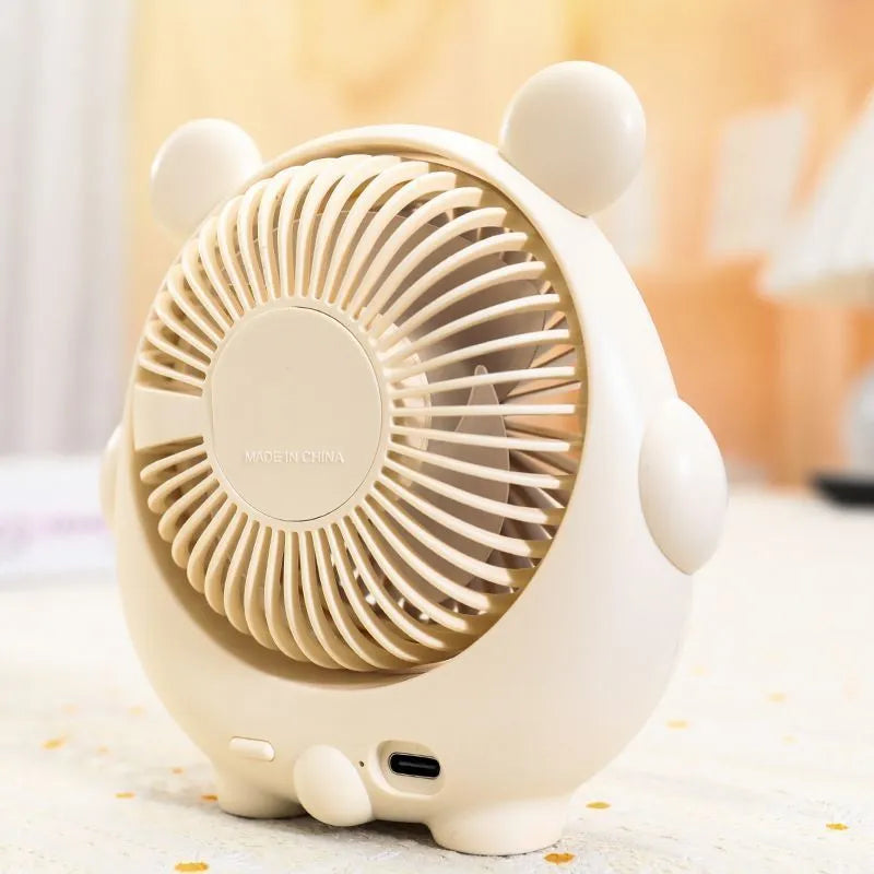 USB desk fan in dog design with three speed settings and quiet 36-45dB motor