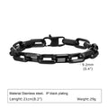 Men's square chain stainless steel bracelet in four colour finishes