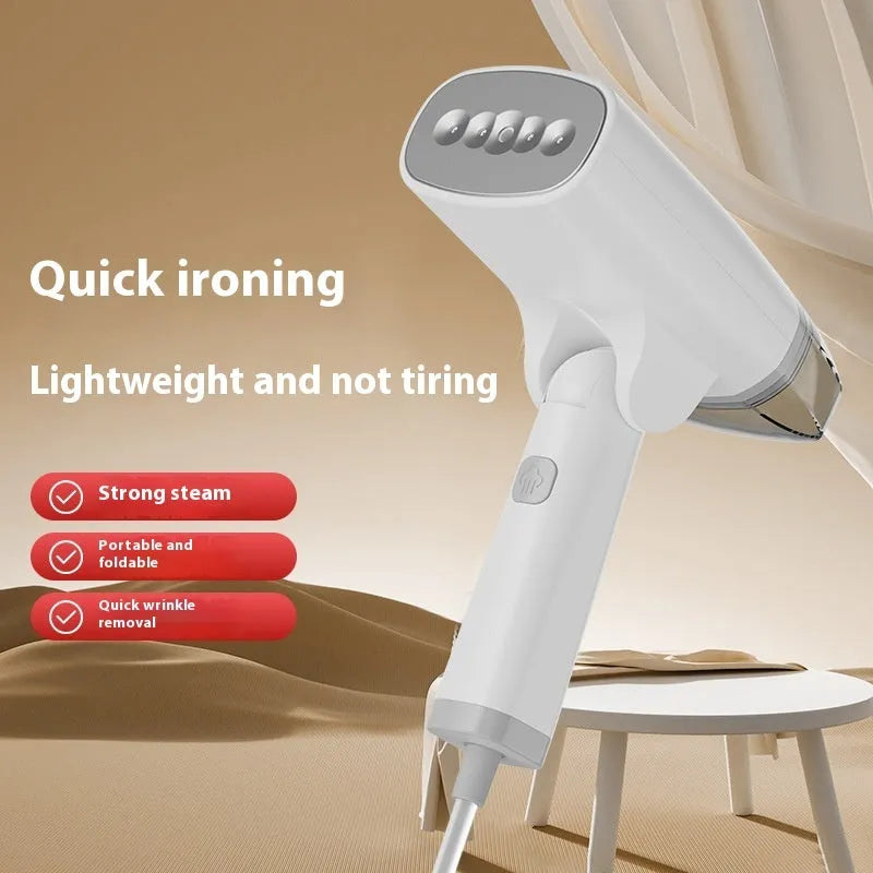 HB-668 handheld garment steamer in blue or white with mechanical controls and compact design