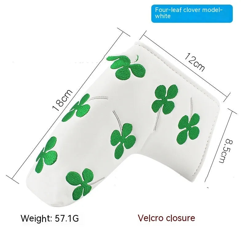 Colourful golf putter sleeve for straight bars with novelty designs and waterproof PU construction