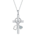Women's stethoscope-shaped necklace with electroplated copper pendant and cross chain