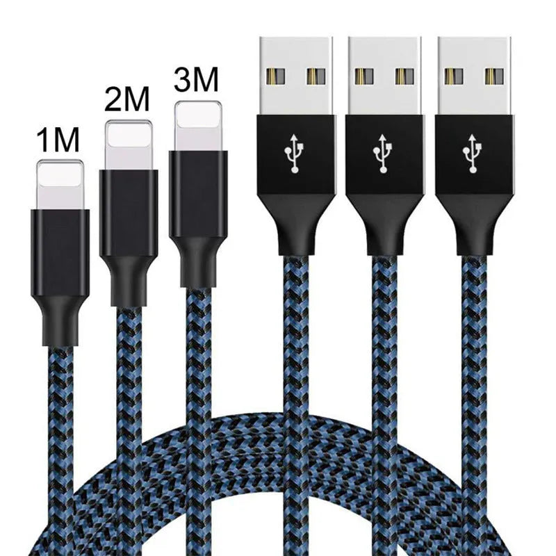Braided nylon Micro USB charging cable for Android phones in black and white colour.