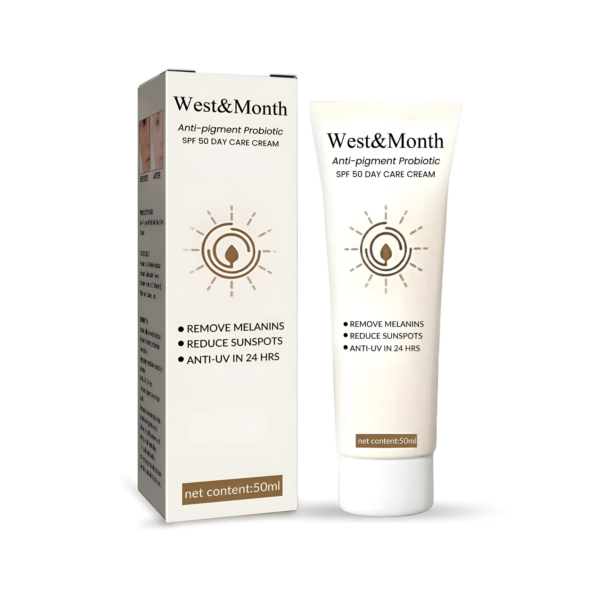 Probiotics protective cream in 50g container for skin tone protection