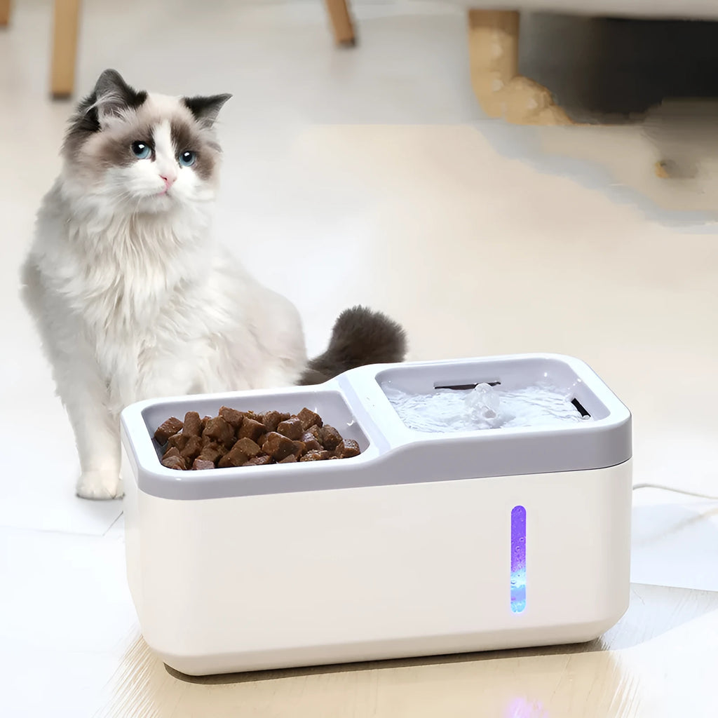 Intelligent pet cat automatic water dispenser in black, 2.8L capacity, ABS material, compact size 268x144x132mm