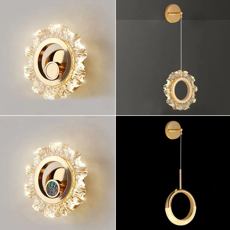 High Sense minimalist modern wall lamp with acrylic shade in tricolour, warm, and white light options.