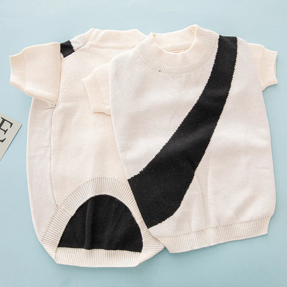 Wool dog jumper in six colours on small to large breed dogs showing casual pet clothing style