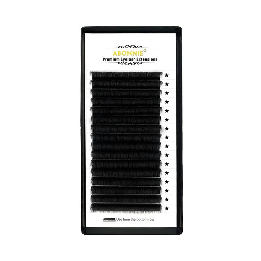 False eyelashes made from mink hair in 16-row dense construction showing length variations