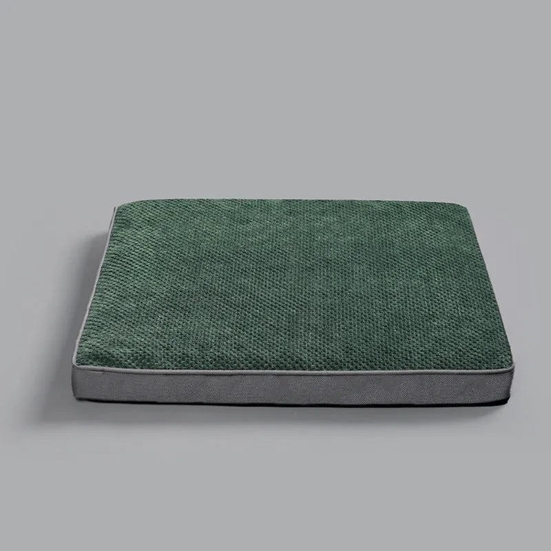 Pet memory foam mat for small medium large dogs in grey colour with removable washable cover on floor