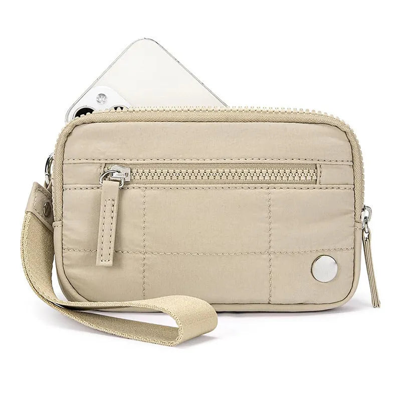 Waterproof quilted transparent deck handbag in seven colour options with nylon construction