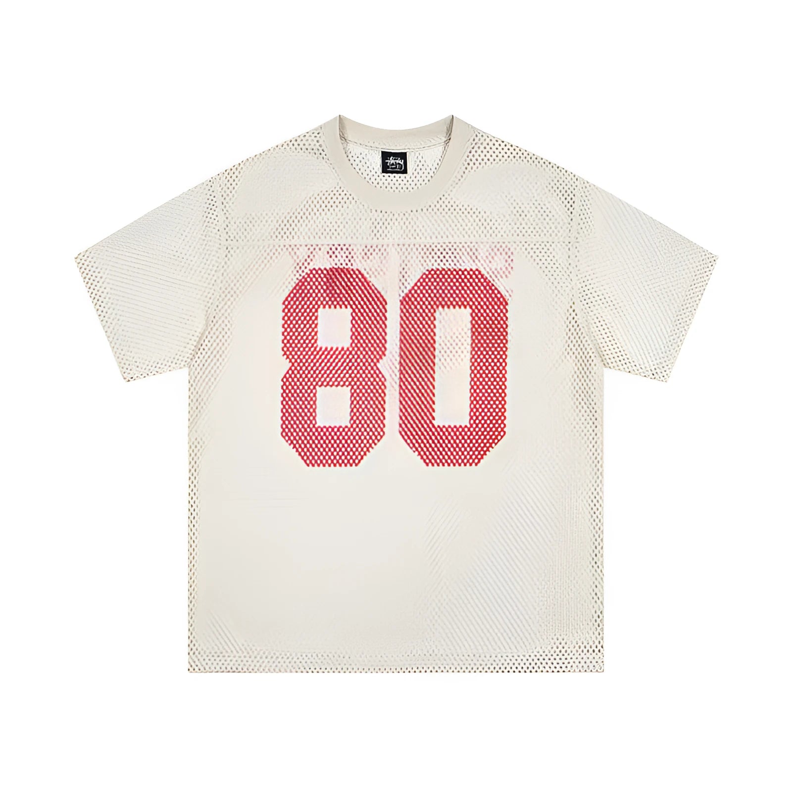 Cotton letter print short sleeve jersey pullover in loose fit, available in black, white, apricot, green, dark blue, khaki, grey