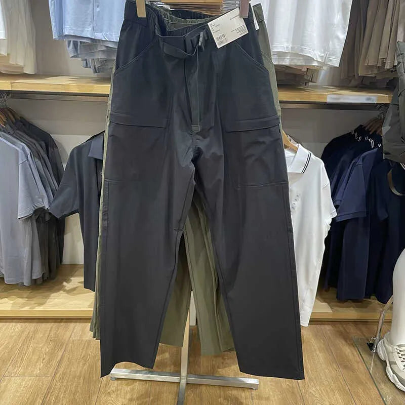 Men's black bamboo fibre stretch overalls with straight leg and mid waist design