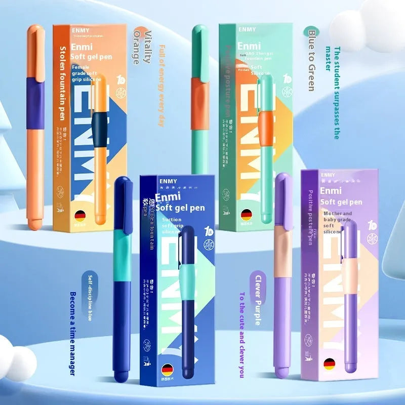 Student Posture Correction Pen in plastic with blue, green, purple, or orange body.