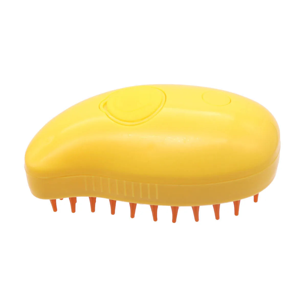 Dog grooming spray massage comb kit with wash-free essence bottle, shown in khaki colour.