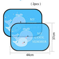 Pair of grey nylon mesh electrostatic car sunshades for side windows.