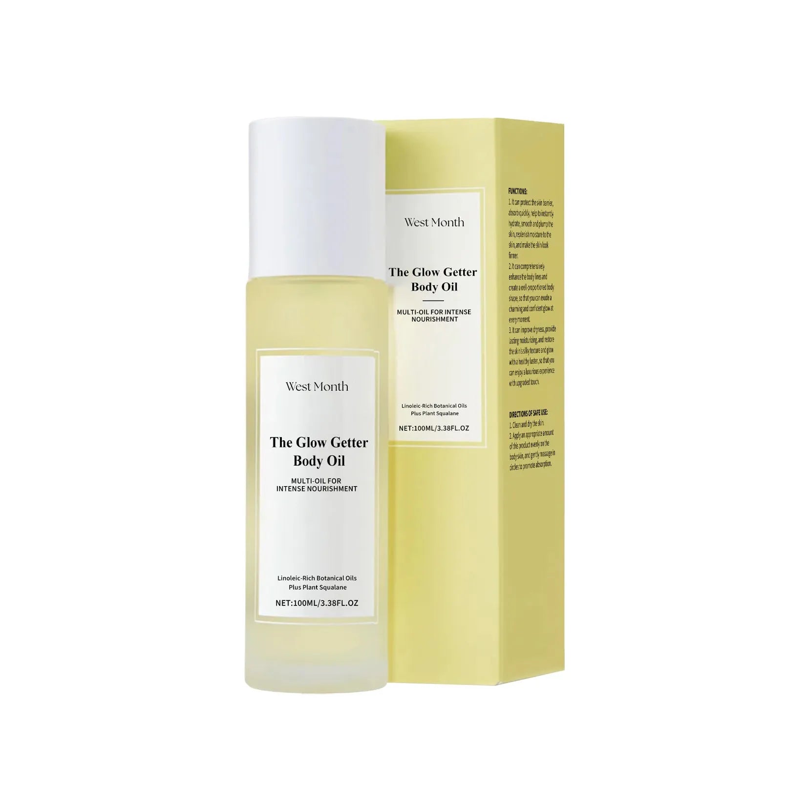 Nourishing and firming body care kit with skincare oil bottle and moisturising cream jar