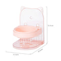 Adjustable height cat feeding bowl with neck protection and anti-spill design in grey colour