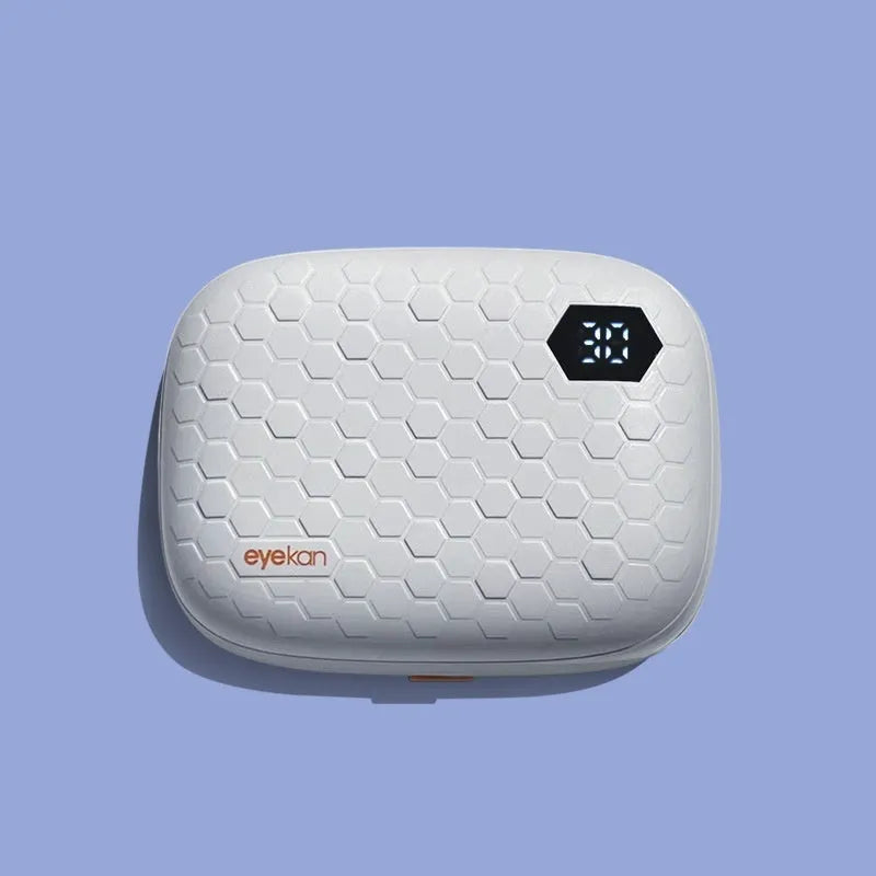 Pearl White automatic ultrasonic cleaning machine for invisible glasses, dimensions 85x65x30mm.