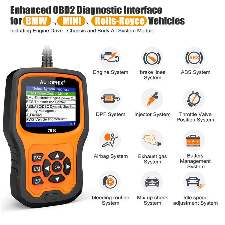 Autophix 7910 handheld automotive diagnostic scanner and OBD2 code reader tool