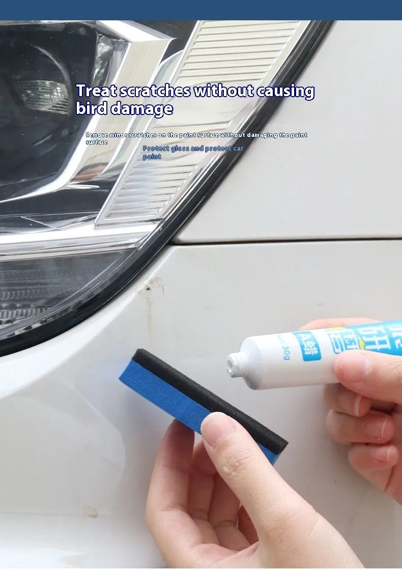 Car repair wax kit with A and B wax compounds and frosted sponge mop for paint scratch removal