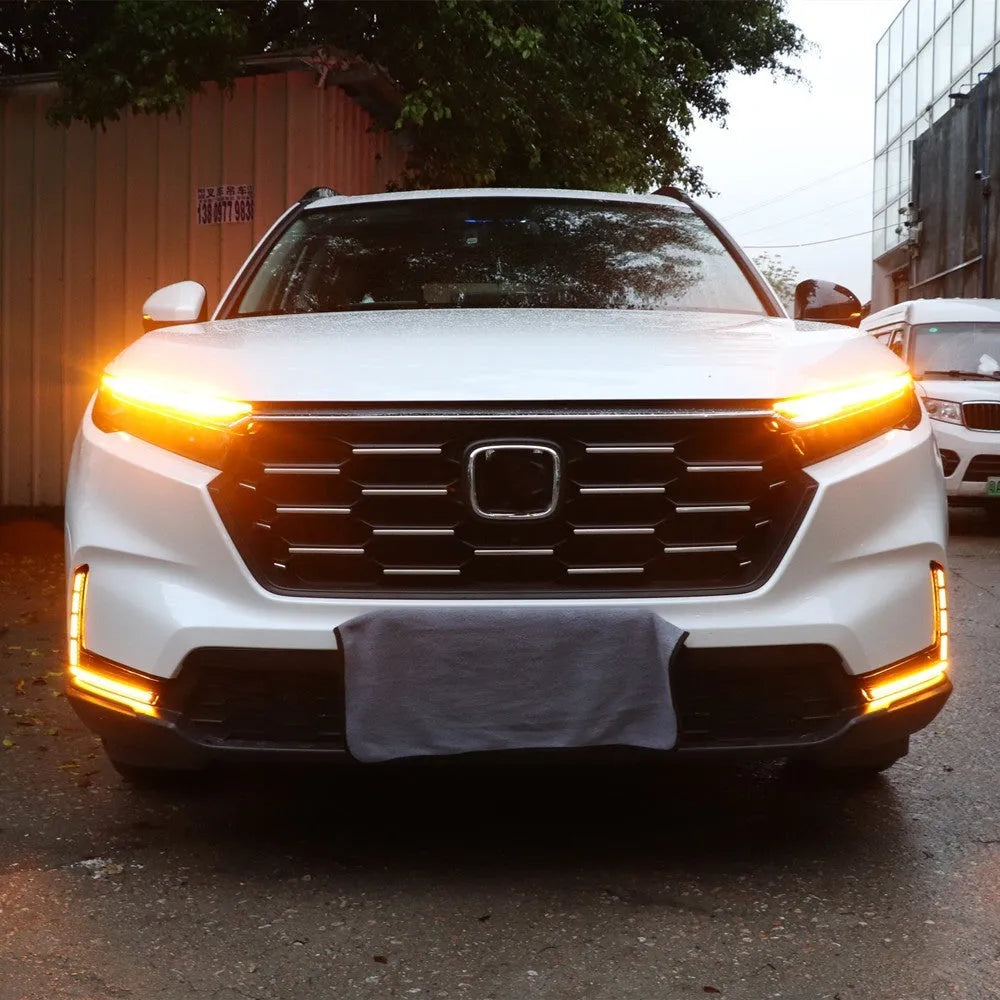 2023 CRV LED daytime running lamp pair tri-colour flowing light front fog lamp modification