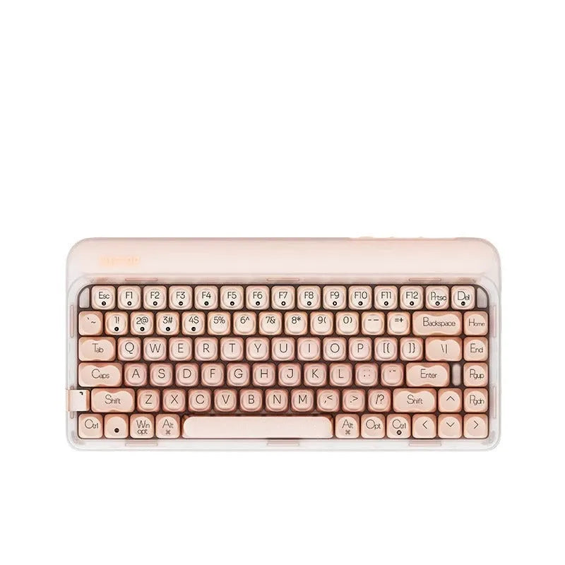 Liquid Foundation wireless mechanical keyboard kit with mouse, pickup light and calculator on desktop