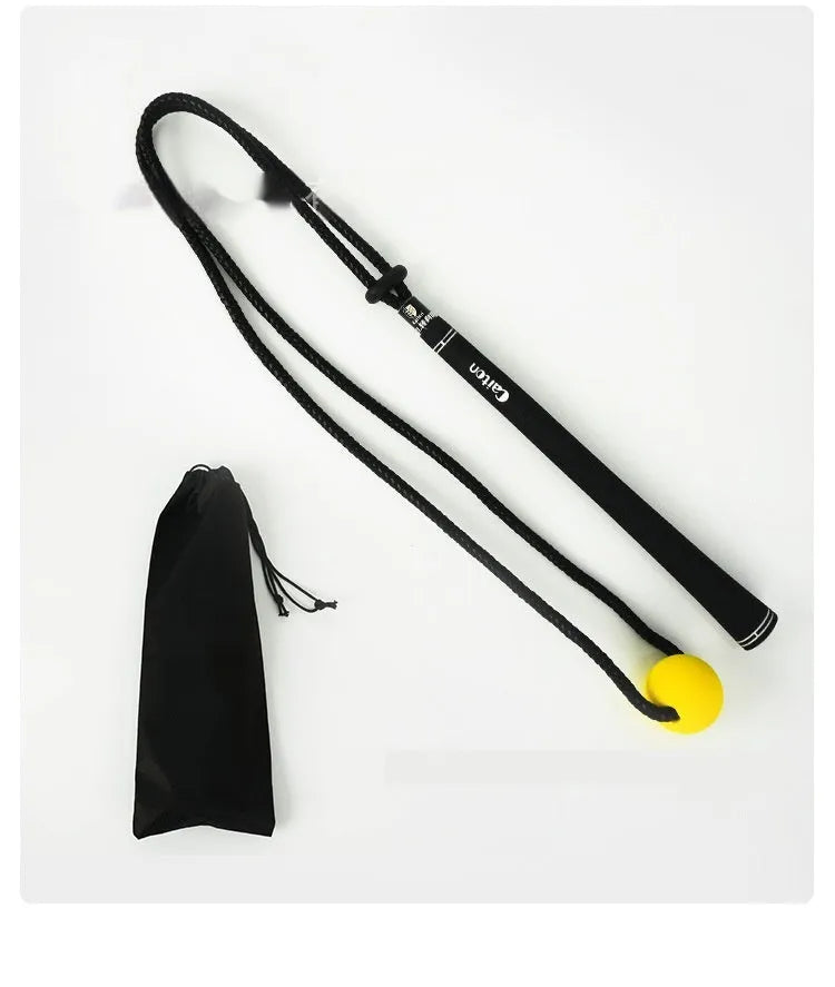 Black silicone elastic training rope for golf swing correction practice