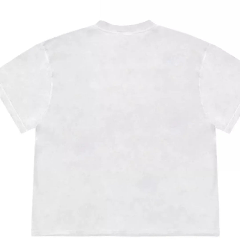 Loose fit patchwork T-shirt with floral patterns in ice oxygen cotton fabric