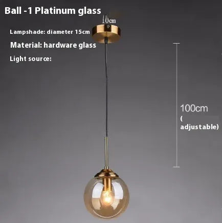 Nordic style round glass ball chandelier in contemporary home setting
