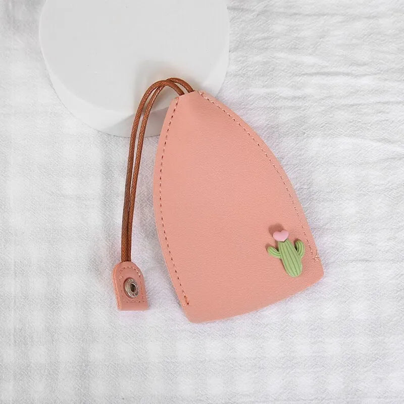 Cartoon design PU leather pull-out car key protector case showing colourful patterns